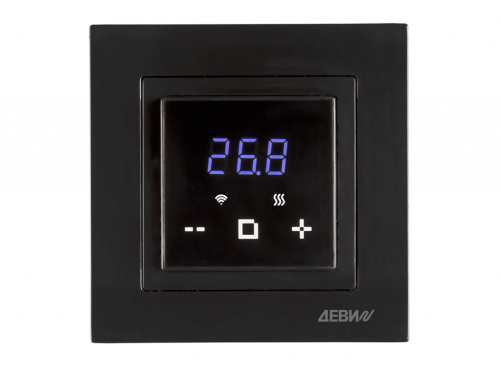 140F1069R — Терморегулятор ДЕВИ Classy c Wi-Fi черный, IP 21, размеры 84 x 84 x 50 мм, диапазон регулирования температуры 5...40 °С