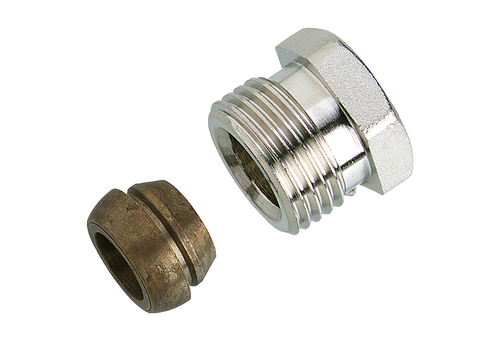 Соединитель латунь для медных труб обжим Дн 12х3/8" НР Danfoss 013G4102